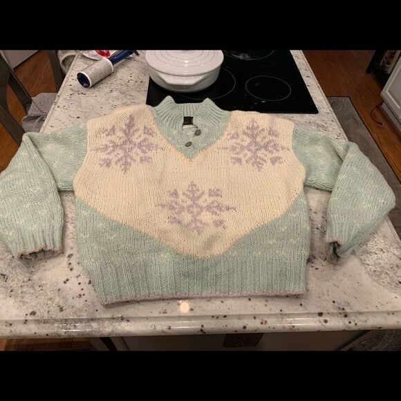 Vintage Liz Claiborne 1980’s Acrylic/ Wool Shoulder Pad Button Neck Swea… - Picture 2 of 6